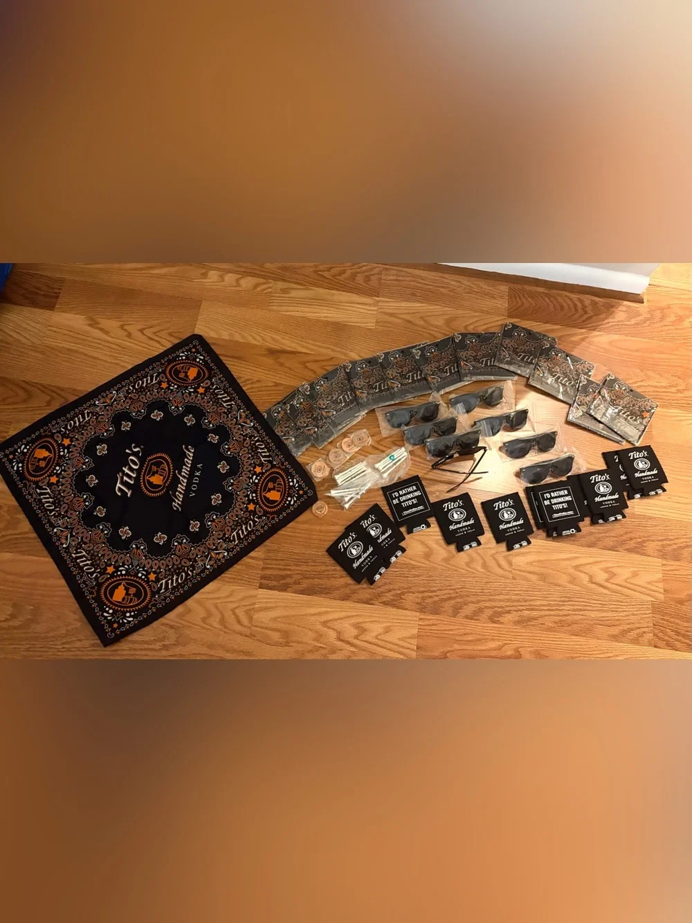 Tito's Handmade Vodka Branded Bandana & Promo Pack - Black & Orange